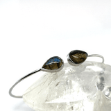 Labradorite Sterling Silver Open Bangle