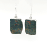 Polished Square Bloodstone Earrings