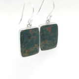 Polished Square Bloodstone Earrings