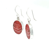 Oval Polished Rhodochrosite Earrings