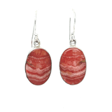 Oval Polished Rhodochrosite Earrings