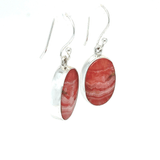 Oval Polished Rhodochrosite Earrings