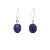 Polished Charoite Cabochon Earrings