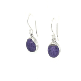 Polished Charoite Cabochon Earrings