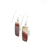 Silver Rectangular Mookaite Earrings