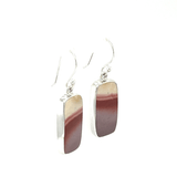 Silver Rectangular Mookaite Earrings