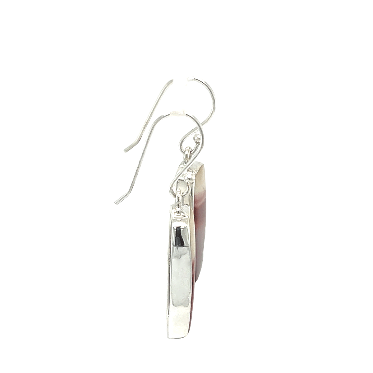 Silver Rectangular Mookaite Earrings