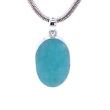 Amazonite Oval Silver Pendant