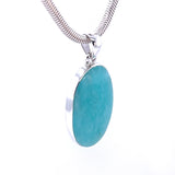 Amazonite Oval Silver Pendant