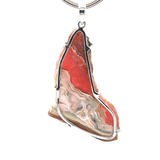 Raw Rhodochrosite Slice Pendant