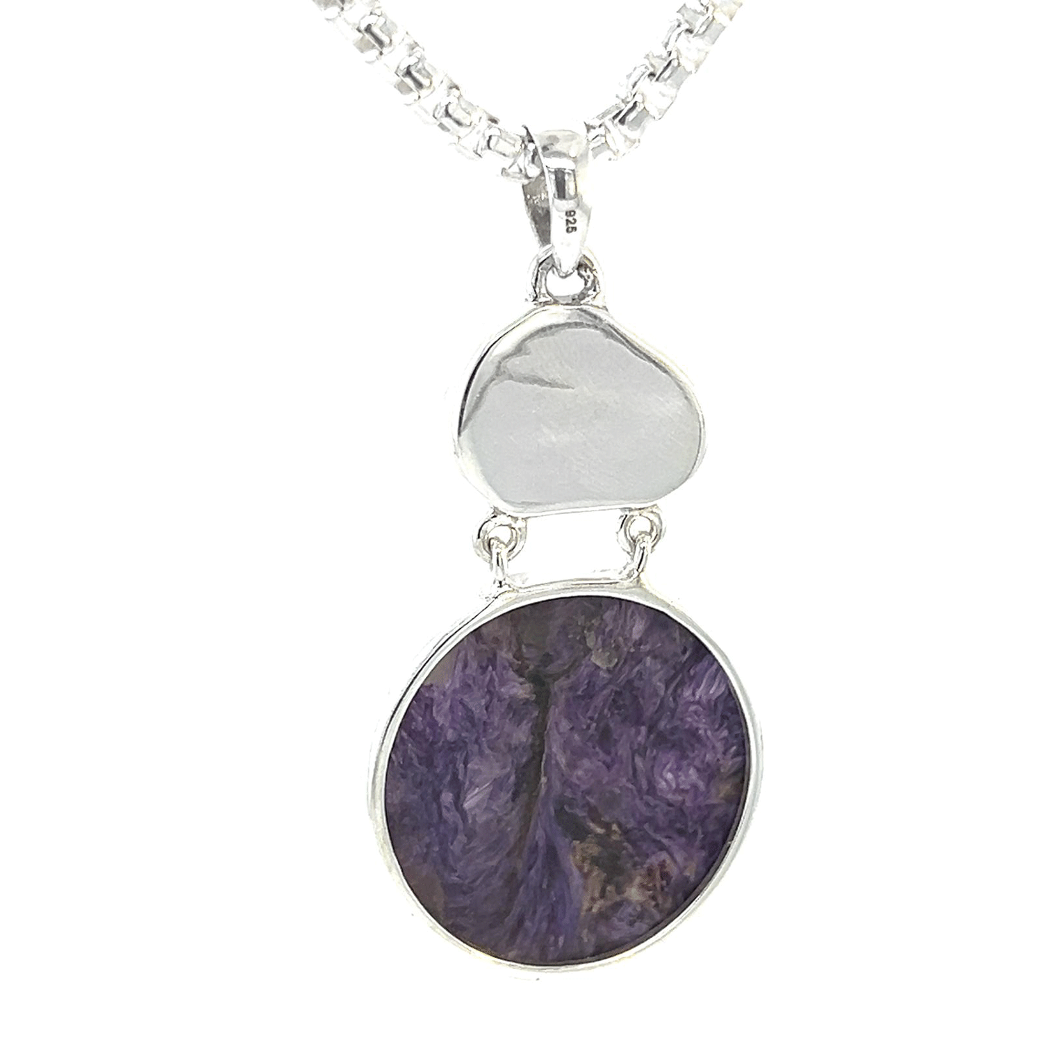 Charoite Druzy Quartz Pendant