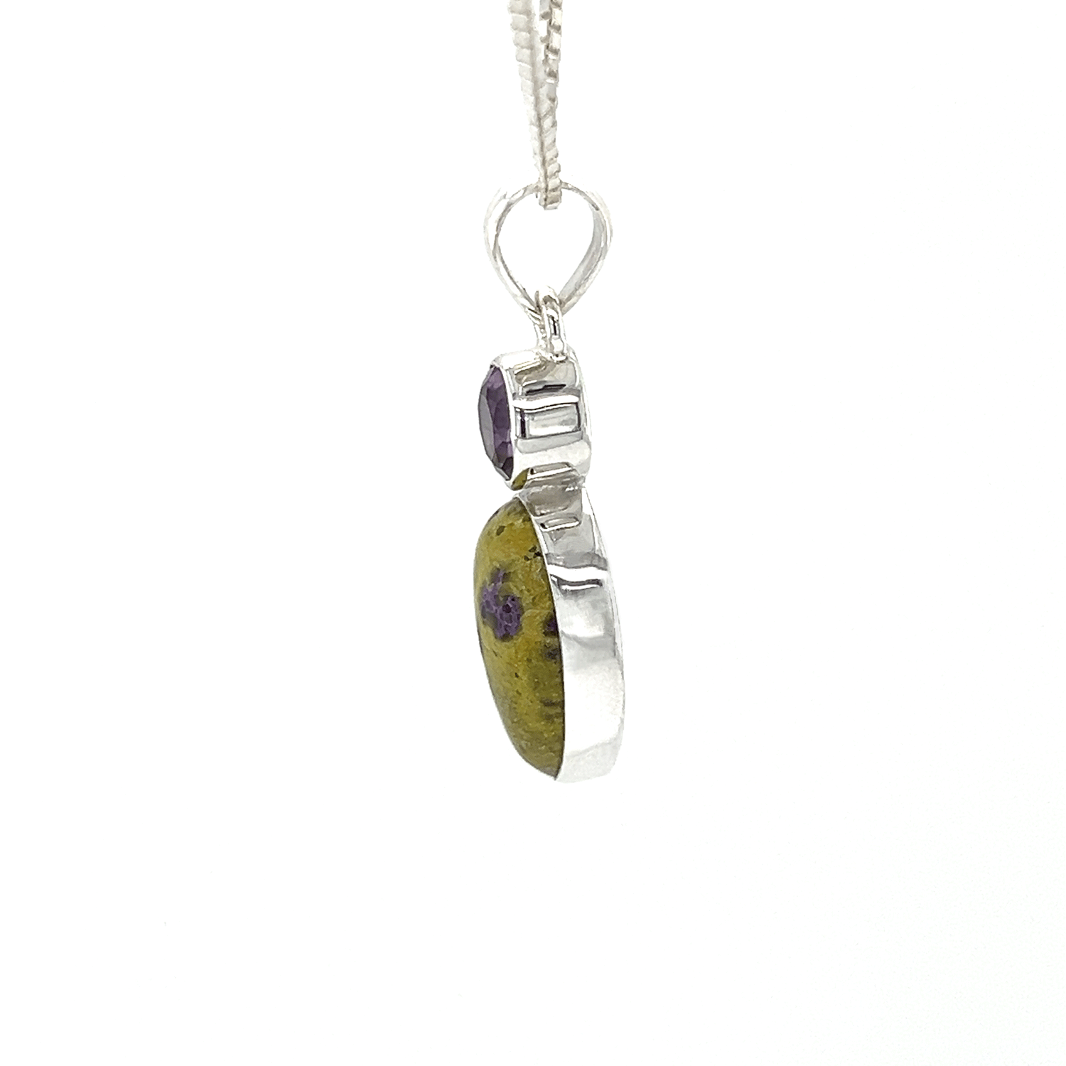 Stichtite Serpentine Amethyst Pendant