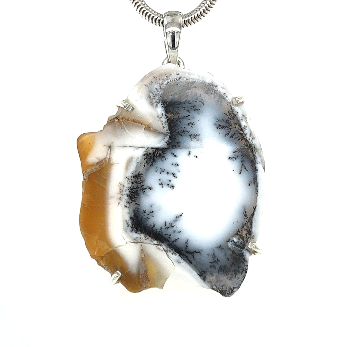 Dendritic Agate Slice Pendant