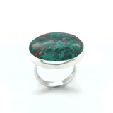 Circular Chrysocolla Adjustable Ring