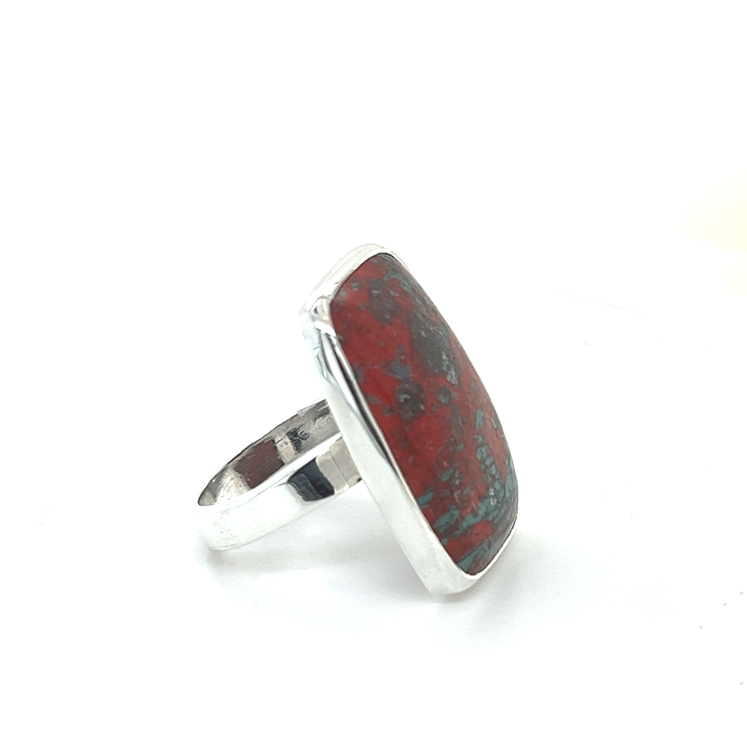 Adjustable Cuprite Chrysocolla Ring