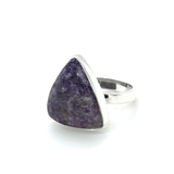 Triangular Silver Lepidolite Ring