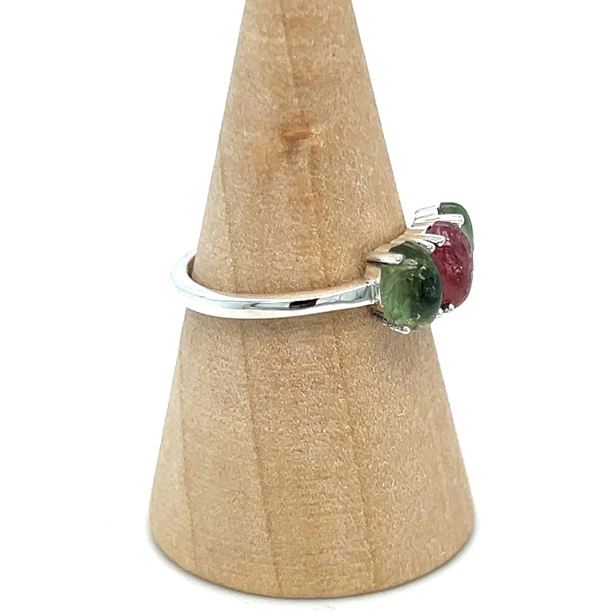 Green Pink Tourmaline Ring