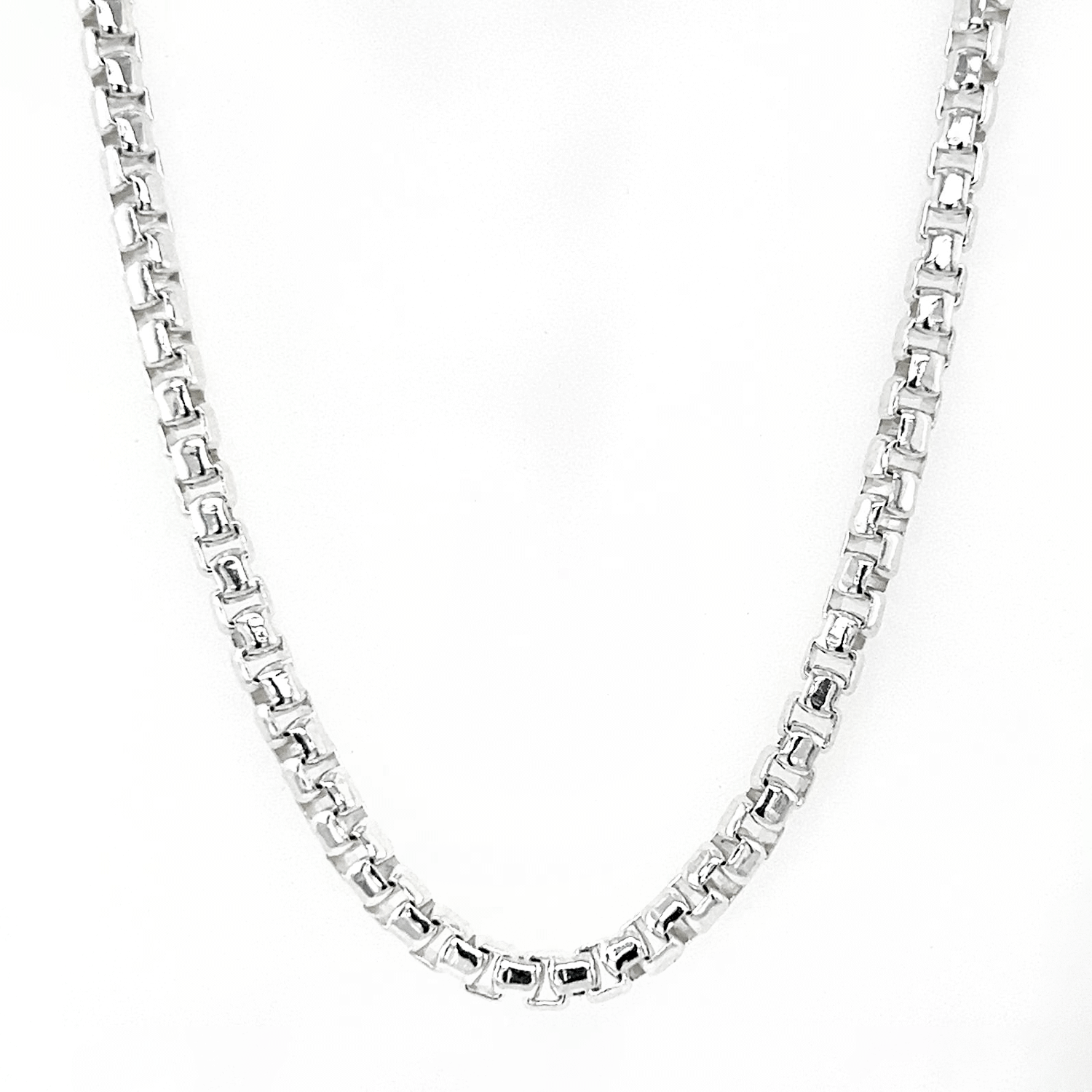 Rounded Silver Box Chains