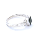 Faceted Moldavite Sterling Silver Ring