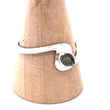 Rough Moldavite Silver Ring
