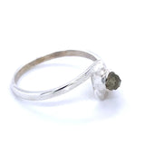 Rough Moldavite Silver Ring