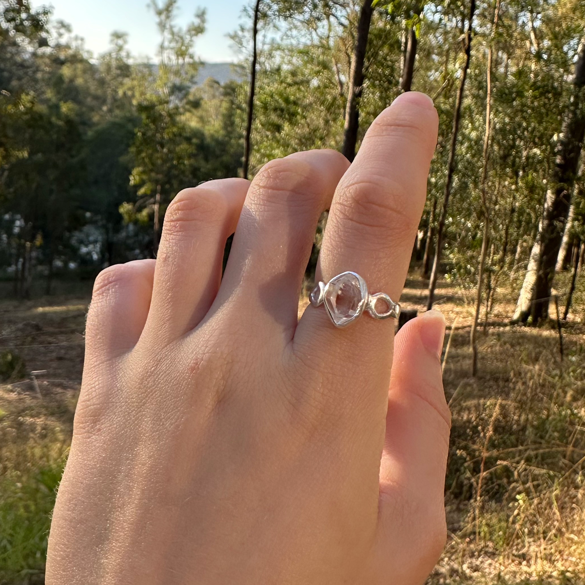 Double Terminated Quartz Herkimer Ring