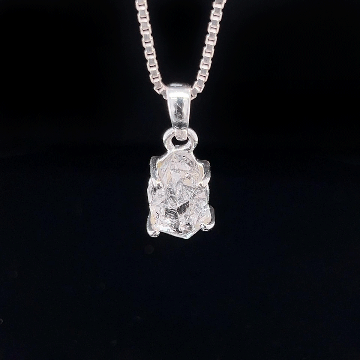 Herkimer Diamond Claw Pendant