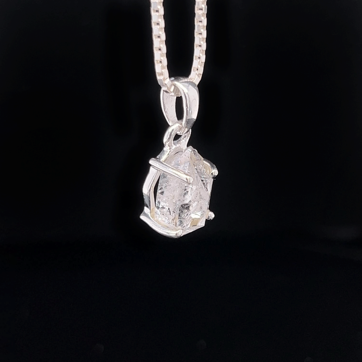 Herkimer Diamond Claw Pendant