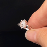 Raw Herkimer Diamond Quartz Ring