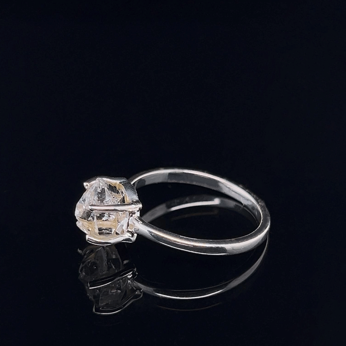 Claw Herkimer Diamond Quartz Ring