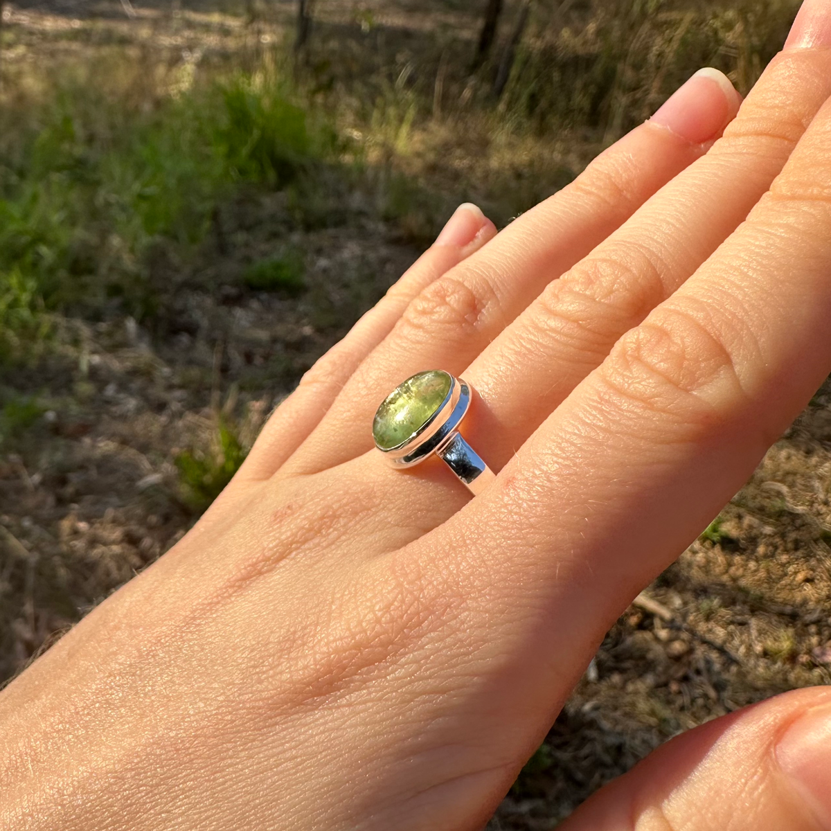 Sterling Silver Green Kyanite Ring