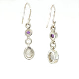 Moonstone Amethyst Drop Earrings