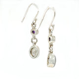 Moonstone Amethyst Drop Earrings