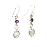 Moonstone Amethyst Drop Earrings