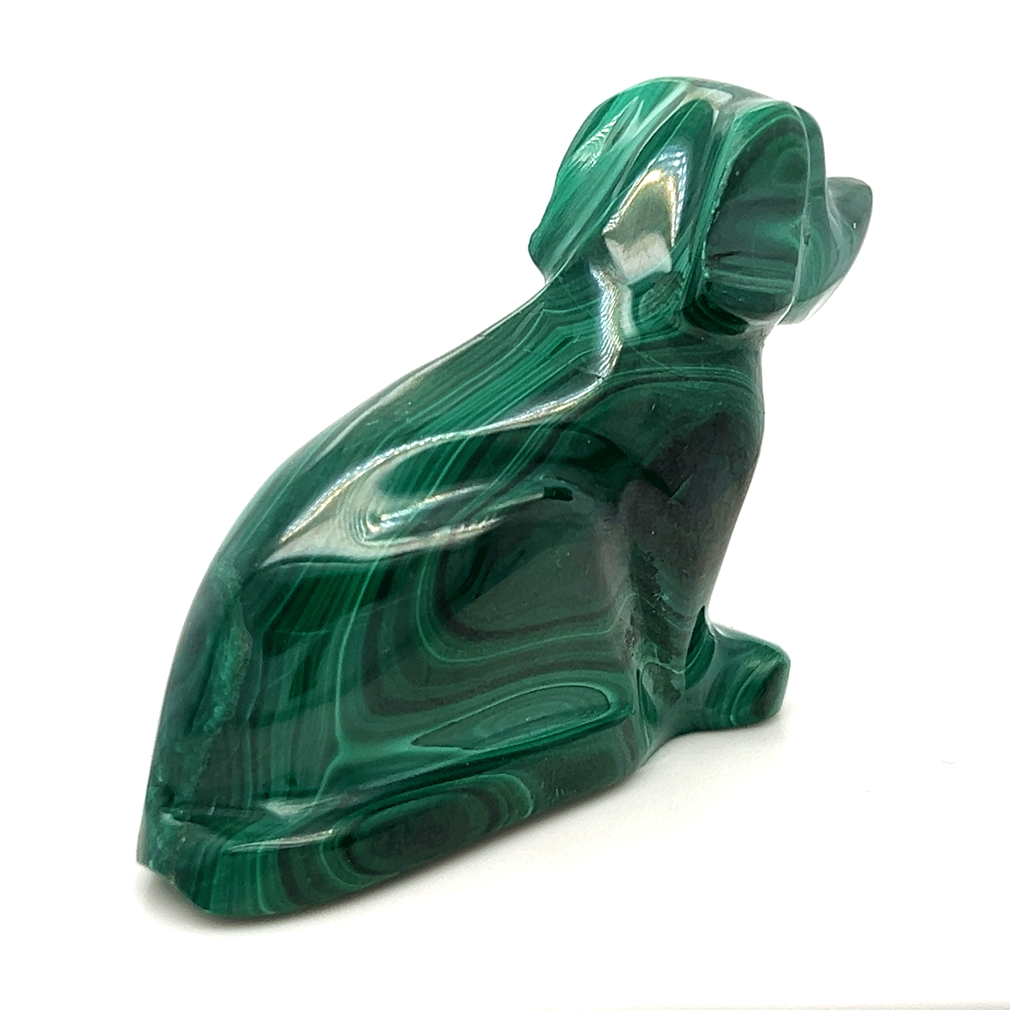 Polished Malachite Dog