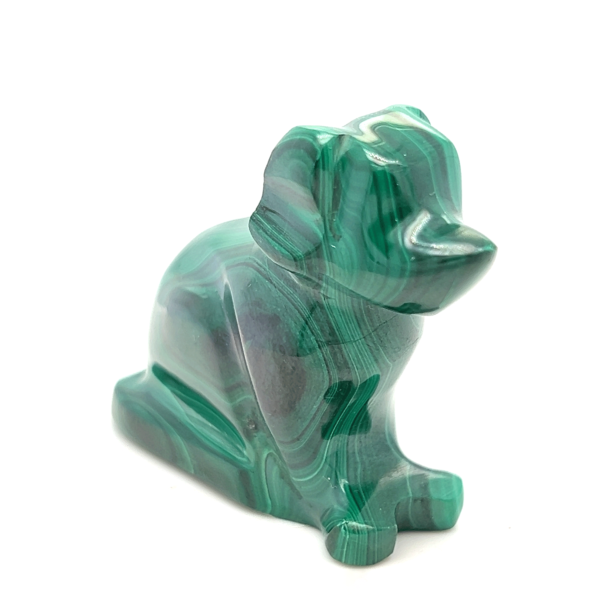 Polished Malachite Dog