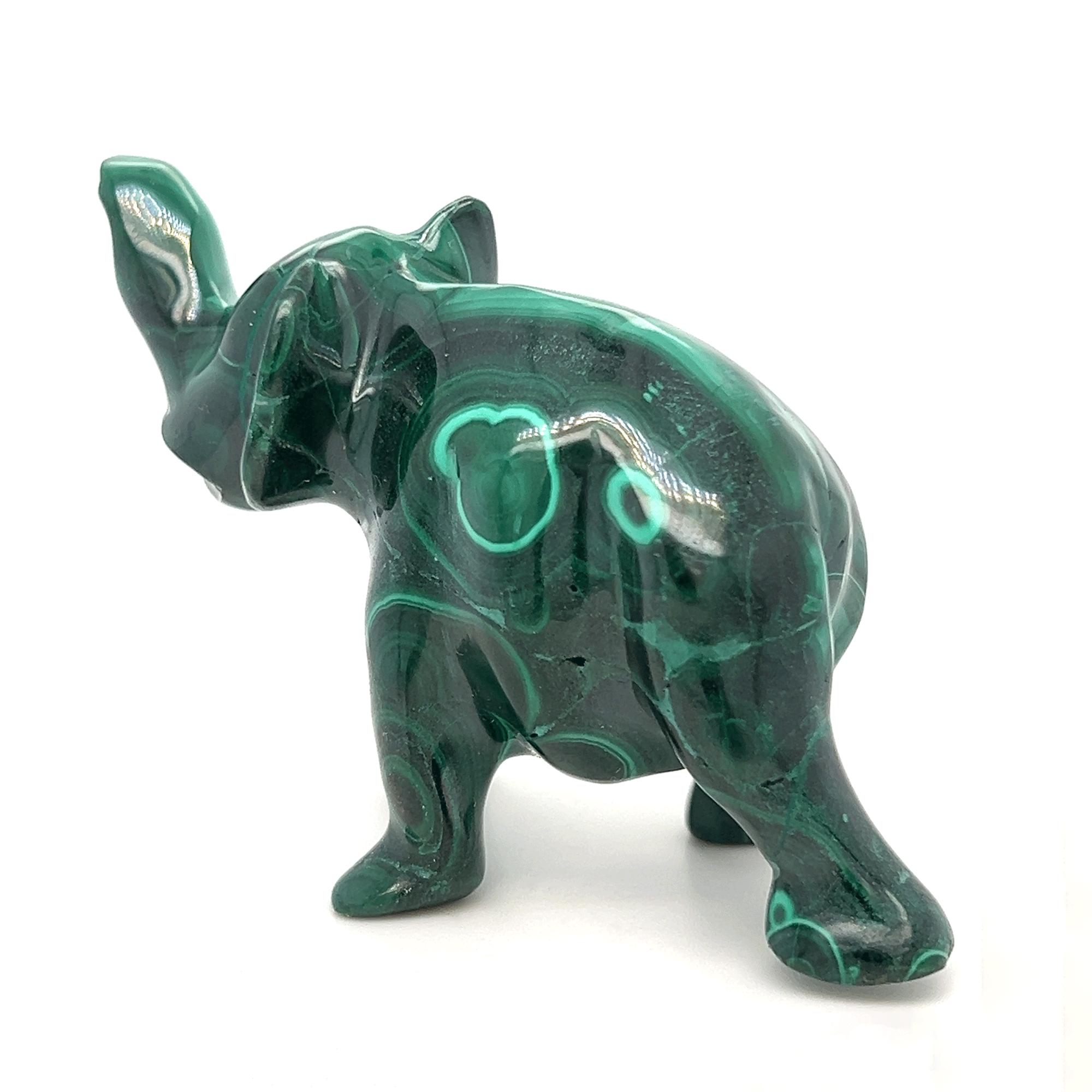 Polished Malachite Elephant