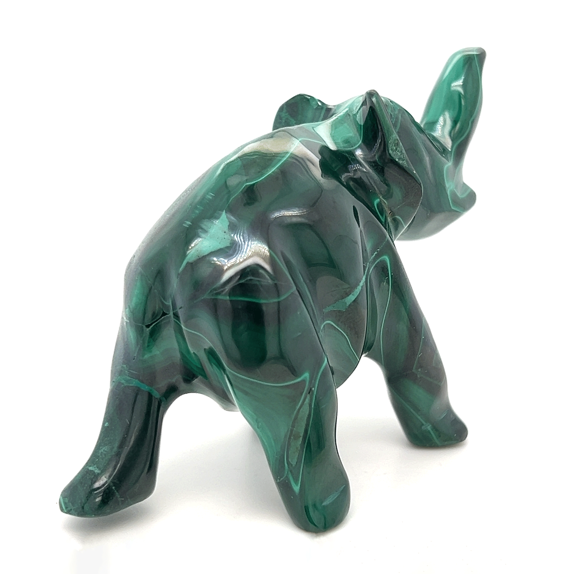 Polished Malachite Elephant