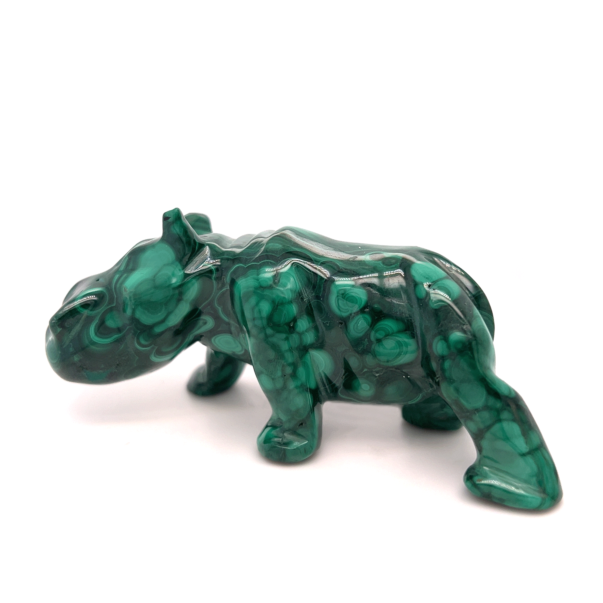 Carved Malachite Hippopotamus