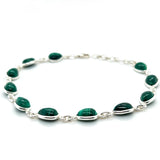 Malachite Cabochon Sterling Silver Bracelet