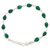 Malachite Cabochon Sterling Silver Bracelet