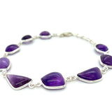 Amethyst Irregular Cabochon Sterling Silver Bracelet