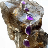 Amethyst Irregular Cabochon Sterling Silver Bracelet