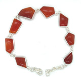 Carnelian Irregular Cabochon Sterling Silver Bracelet