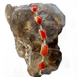 Carnelian Irregular Cabochon Sterling Silver Bracelet