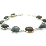 Labradorite Cabochon Sterling Silver Bracelet