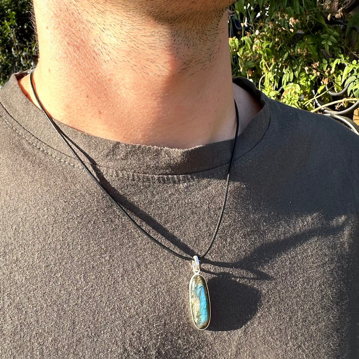 Elongated Labradorite Pendant