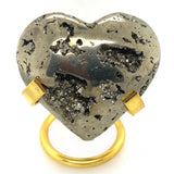 Pyrite Cluster Heart from Peru