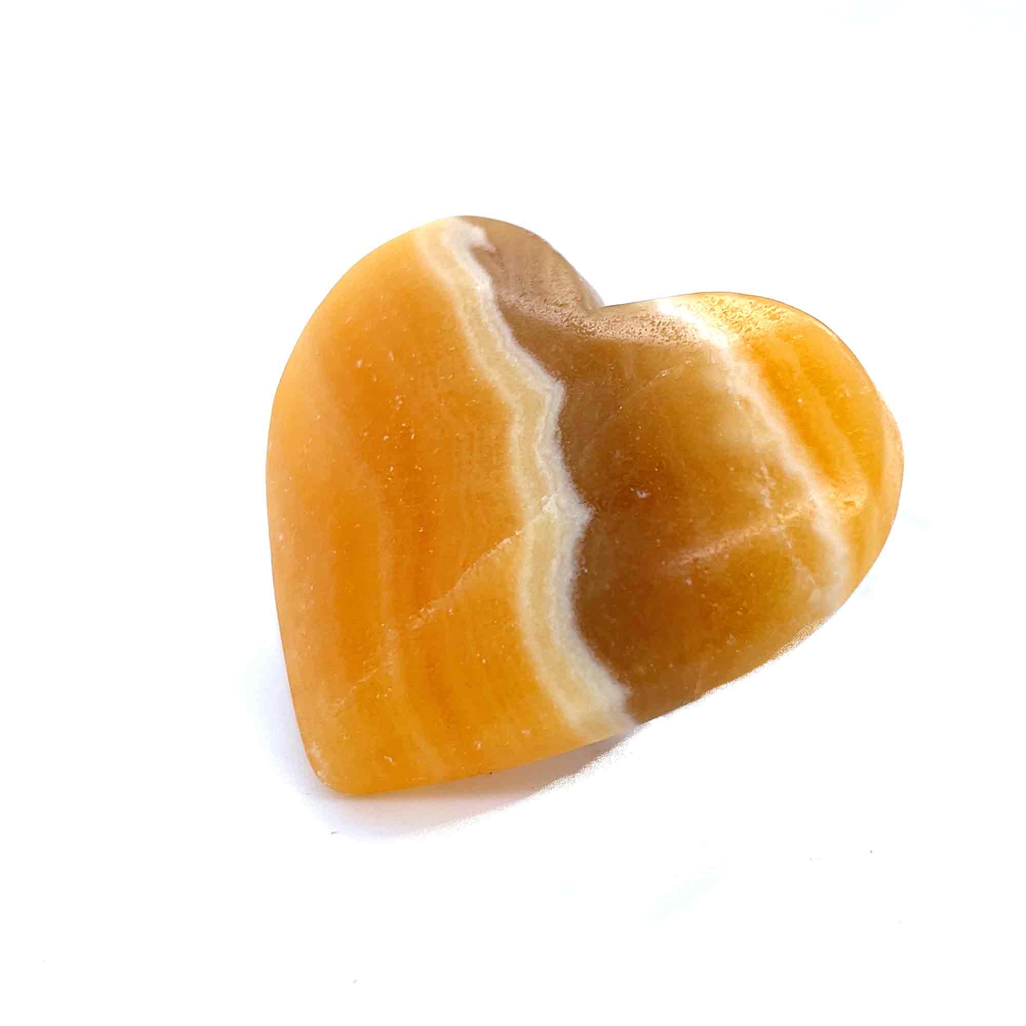 Orange Calcite Polished Heart