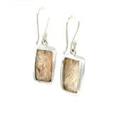 Orange Scolecite Drop Earrings